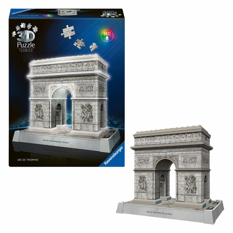 Afbeelding laden in galerijviewer, Ravensburger 3d puzzel iconics arc de triomphe parijs - met licht - 255st.

