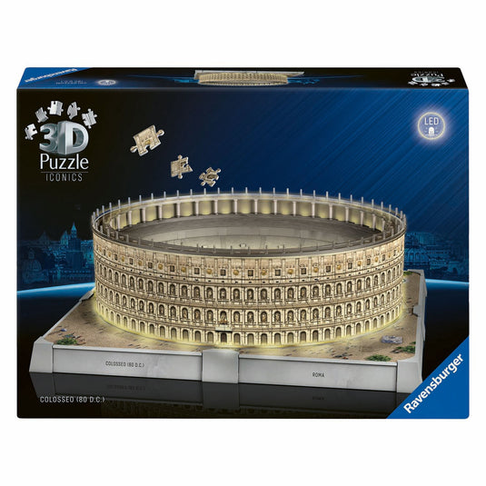 Ravensburger 3d puzzel iconics colosseum rome - met licht - 291st.
