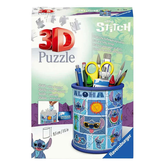 Ravensburger 3d puzzel disney stitch pennenhouder - 54 stukjes.