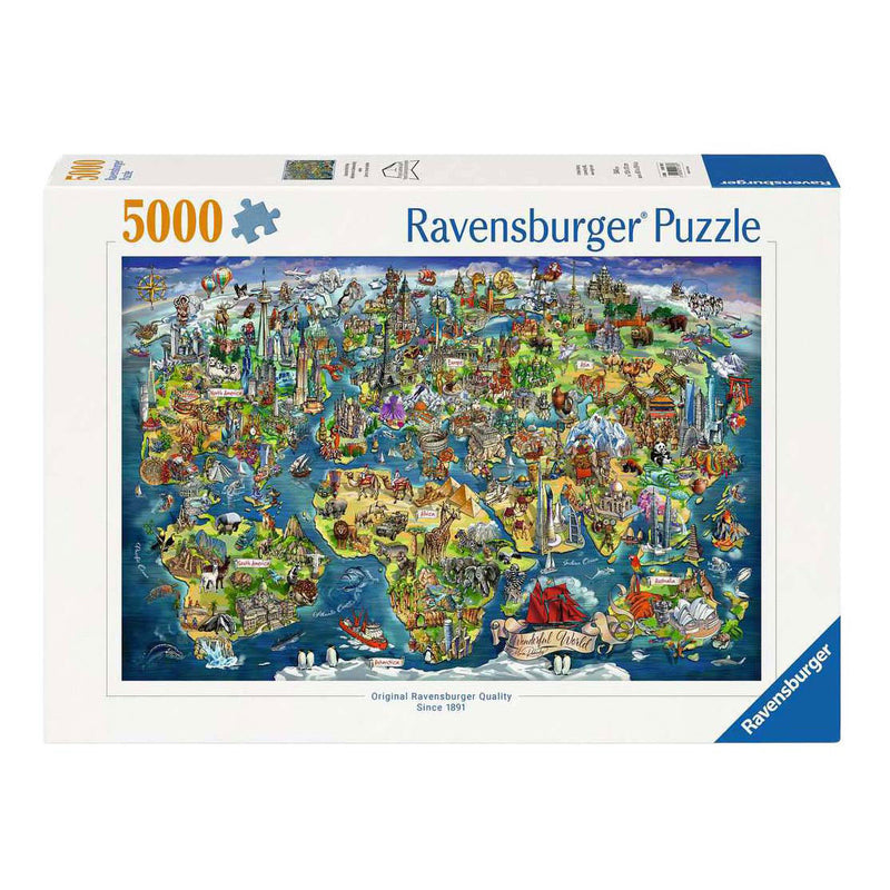 Load image into Gallery viewer, Ravensburger legpuzzel illustrated world map - 5000st.
