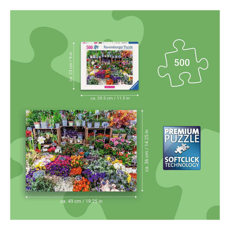 Afbeelding laden in galerijviewer, Ravensburger – bloemenmarkt, frankrijk – legpuzzel – 500 stukjes
