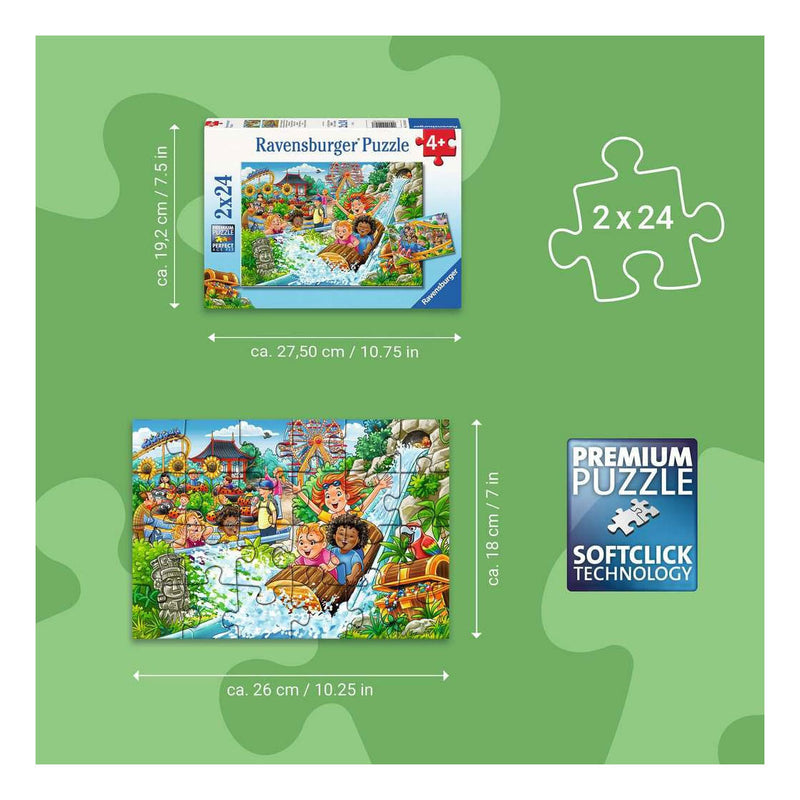 ギャラリービューアに画像をロードする, Ravensburger – pretpark – kinderpuzzel – 2 x 24 stukjes
