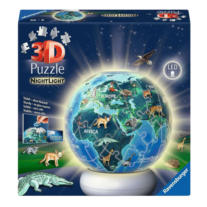 Load image into Gallery viewer, Ravensburger 3d puzzel nachtlamp de aarde bij nacht - 72st.
