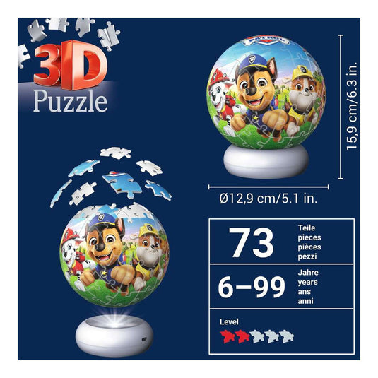 Ravensburger 3d puzzel nachtlamp paw patrol - 73st.