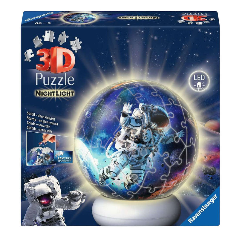 Load image into Gallery viewer, Ravensburger 3d puzzle nightlight astronauts in space
