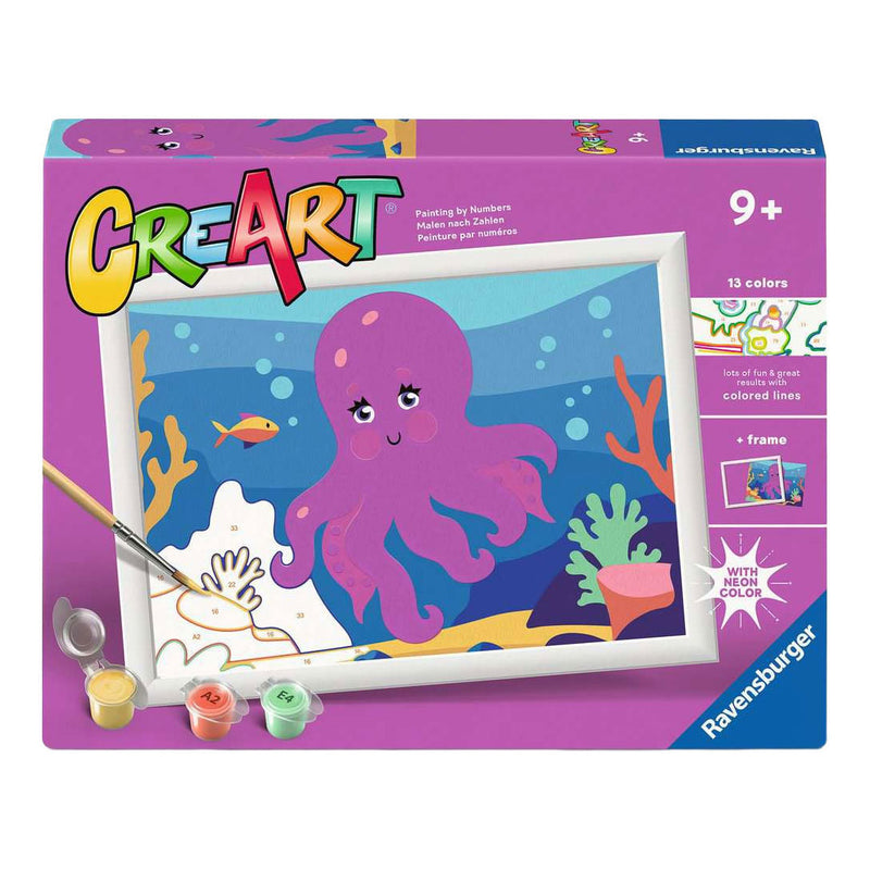 Load image into Gallery viewer, Ravensburger creart schilderen op nummer - octopus (neon)
