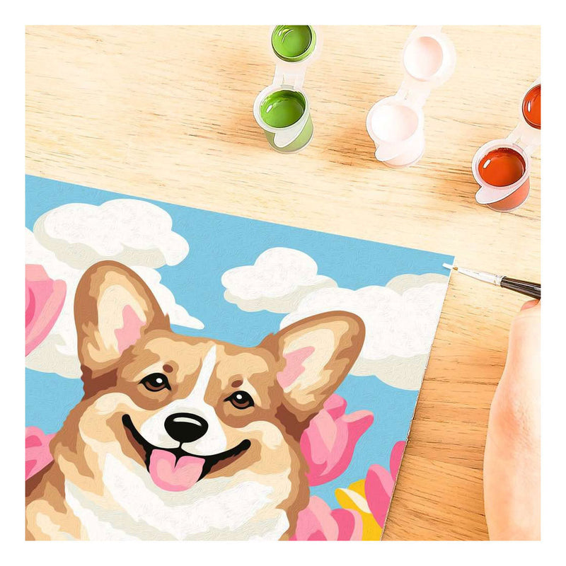 Afbeelding laden in galerijviewer, Ravensburger – creart: floral corgi – schilderen op nummer
