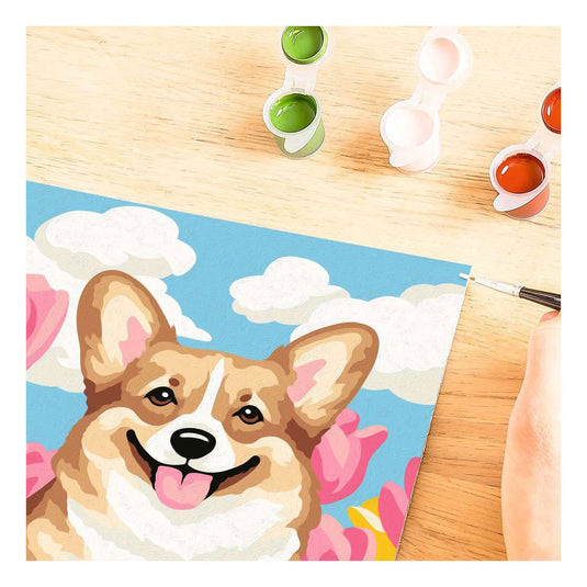 Ravensburger – creart: floral corgi – schilderen op nummer