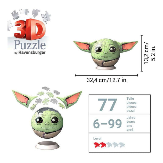Ravensburger mandalorian grogu met oren - 3d puzzel