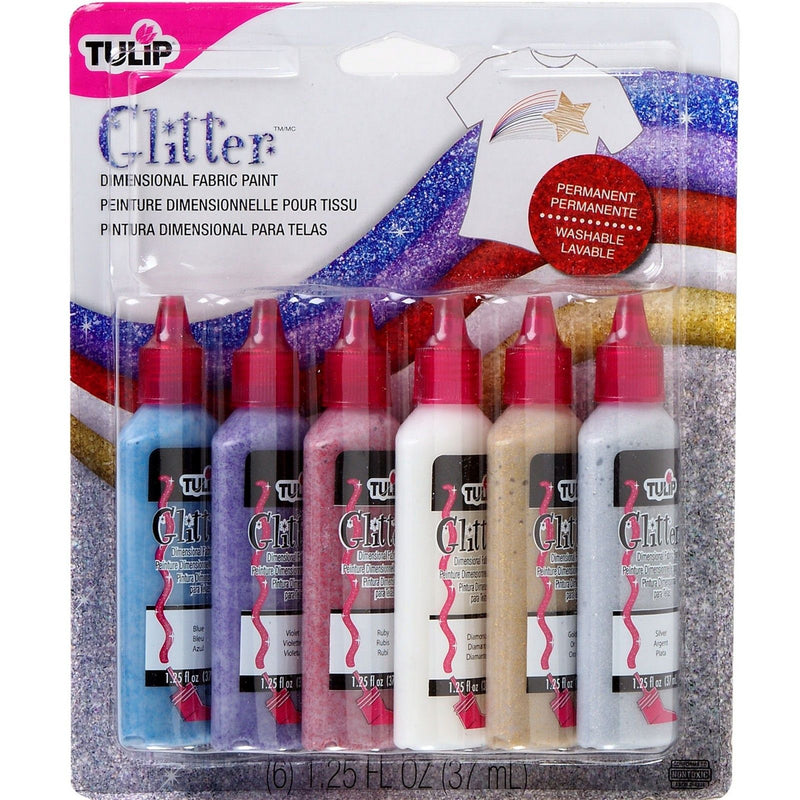 Load image into Gallery viewer, Tulip • 3d textielverf 37ml glitter 6st.
