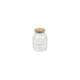Voorraadpot lines glas bamboe h16cm