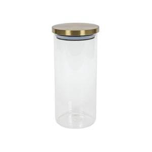 Voorraadpot glas met gouden deksel ã¸9,5x22cm 1200ml