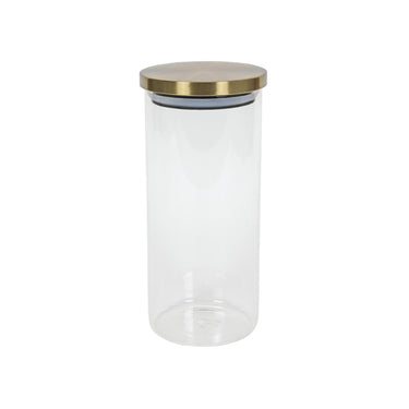 Voorraadpot glas met gouden deksel ã¸9,5x22cm 1200ml