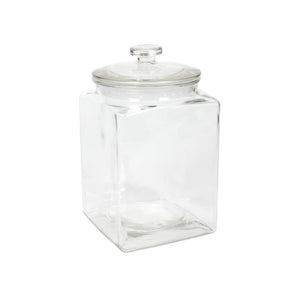 Voorraadpot glas vierkant met deksel 3l ø14,4xø24cm