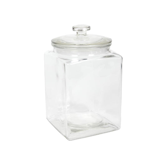 Voorraadpot glas vierkant met deksel 3l ø14,4xø24cm