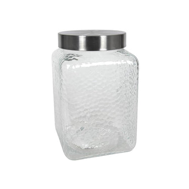 Ty voorraadpot glas vierkant fros relief 2450ml 12,7x12,7x20cm