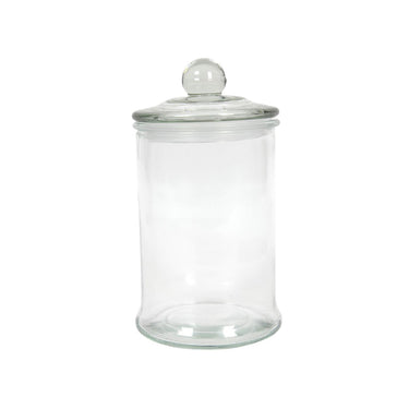 Voorraadpot glas met knop ã˜10x18,5cm