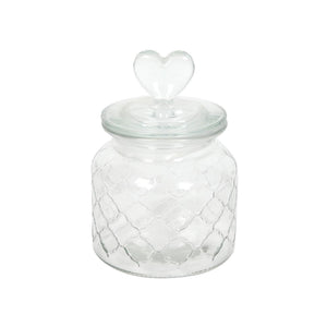Voorraadpot hart glas ã˜10,5xh20cm