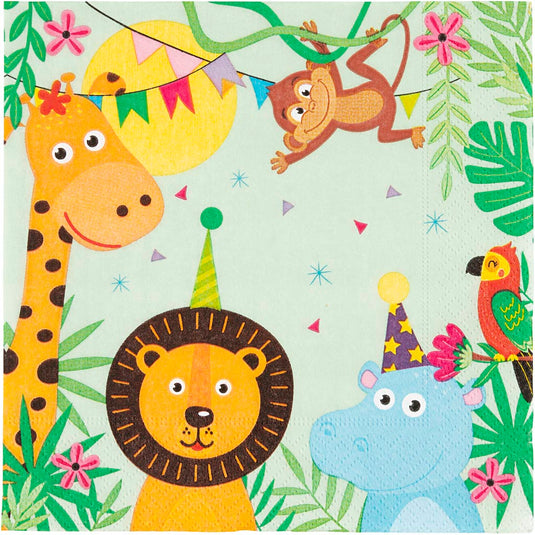 Servetten, feest beesten, afm 33x33 cm, 20 stuk 1 doos