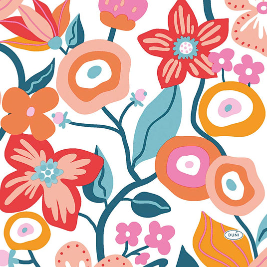 Servetten, bloemen, afm 33x33 cm, 20 stuk 1 doos
