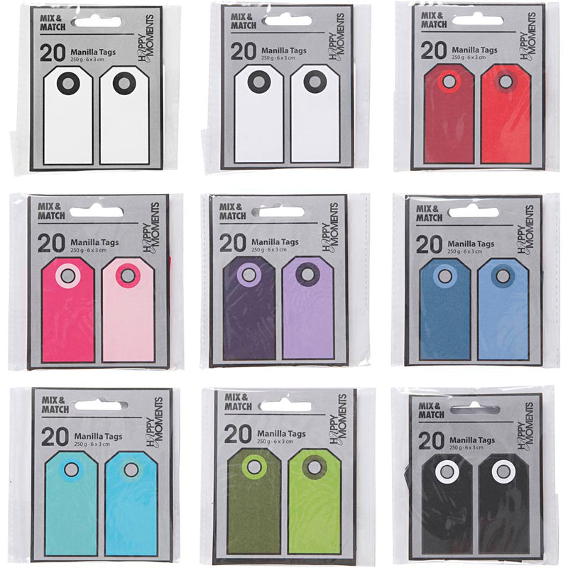 Load image into Gallery viewer, Https: www.cchobby.nl manilla-labels-afm-6x3-cm-250-gr-diverse-kleuren-30x10-stuk-1-doos
