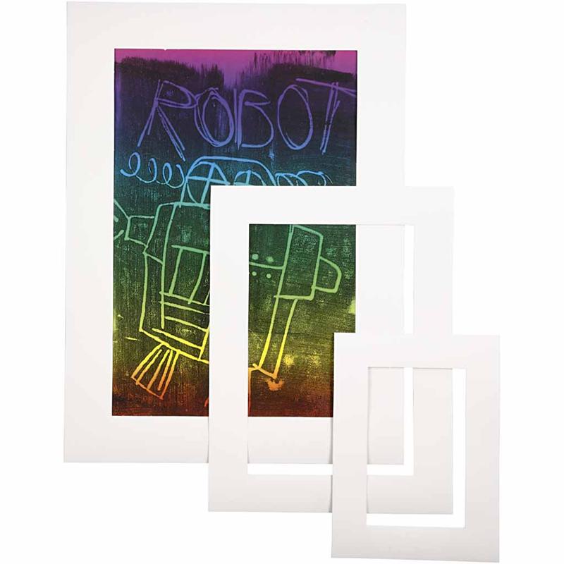 Load image into Gallery viewer, Https: www.cchobby.nl passepartout-lijsten-a3-a4-a5-afm-17x23-25x34-35-48-cm-dikte-0-4-mm-270-gr-wit-75-stuk-1-doos
