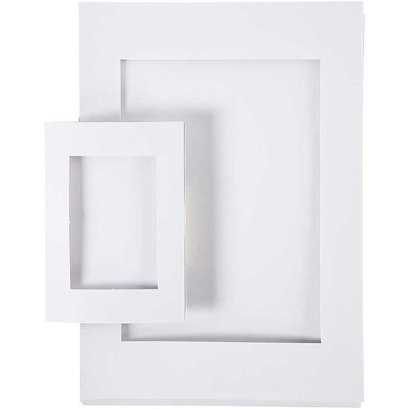 Load image into Gallery viewer, Https: www.cchobby.nl passepartout-lijsten-afm-a4-a6-230-gr-wit-2x60-stuk-1-doos
