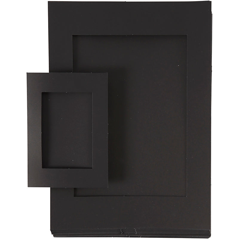 Load image into Gallery viewer, Https: www.cchobby.nl passepartout-lijsten-afm-a4-a6-180-gr-zwart-2x60-stuk-1-doos
