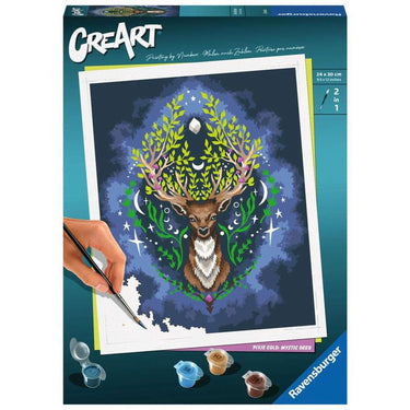 Ravensburger pixie cold: mystic deer - schilderen op nummer voor volwassenen