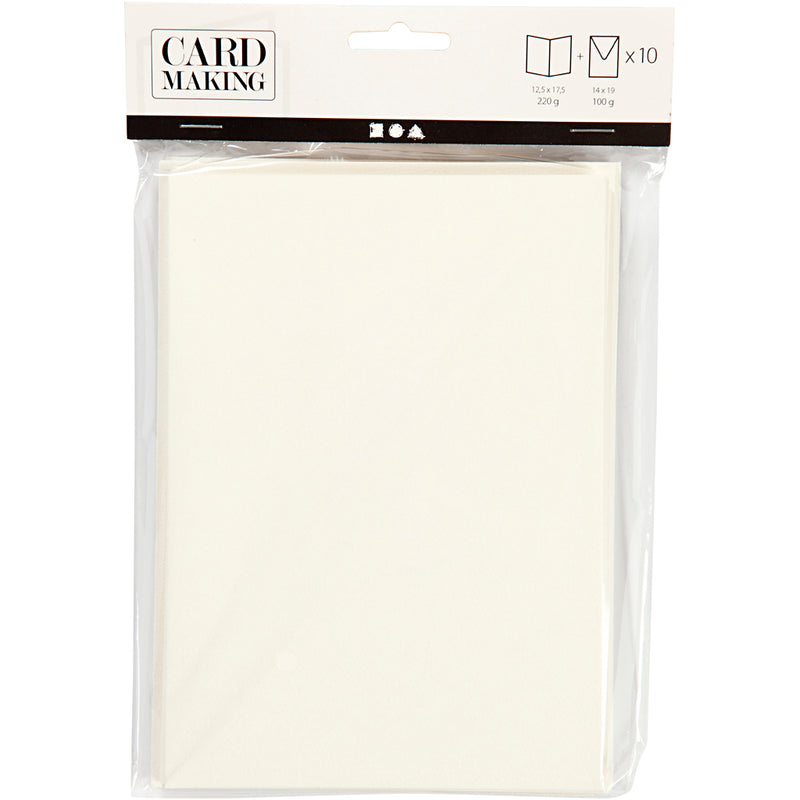Load image into Gallery viewer, Https: www.cchobby.nl kaarten-en-enveloppen-afmeting-kaart-12-5x17-5-cm-afmeting-envelop-14x19-cm-off-white-10-set-1-doos
