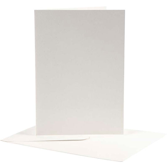 Kaarten en enveloppen, afmeting kaart 12,5x17,5 cm, afmeting envelop 14x19 cm, off-white, 10 set 1 doos