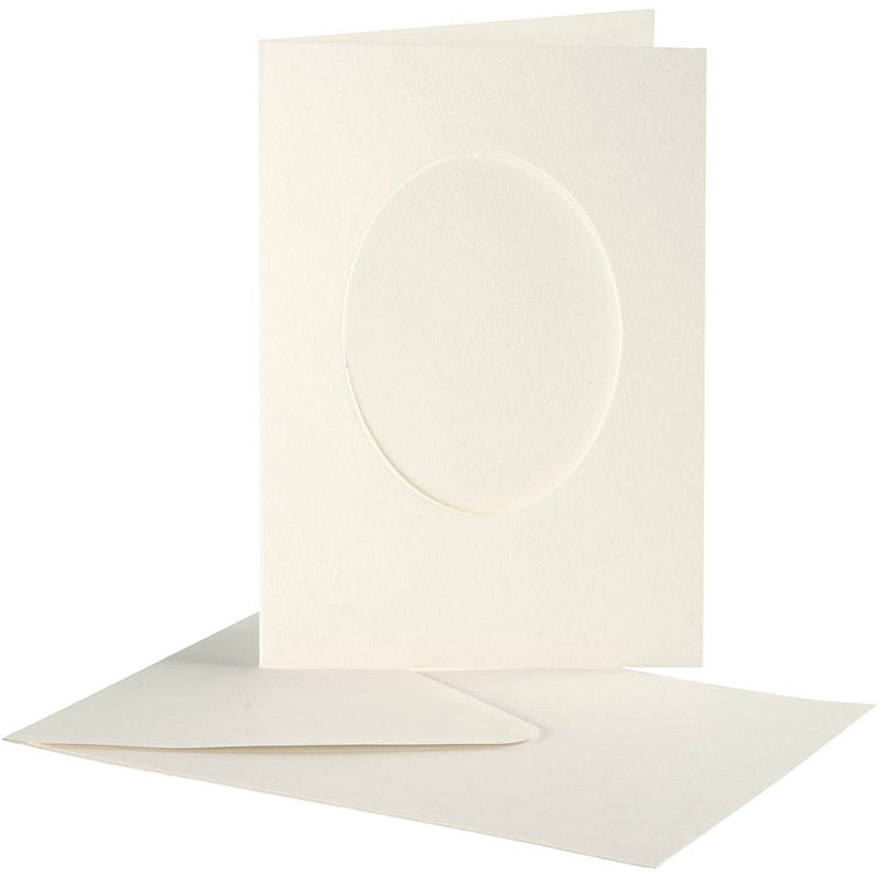 Load image into Gallery viewer, Https: www.cchobby.nl passepartout-kaarten-ovaal-afmeting-kaart-10-5x15-cm-afmeting-envelop-11-5x16-5-cm-off-white-10-set-1-doos
