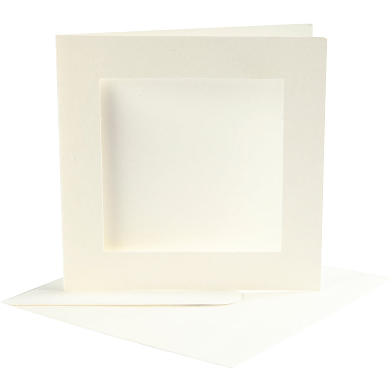 Load image into Gallery viewer, Https: www.cchobby.nl passepartout-kaarten-afmeting-kaart-12-5x12-5-cm-afmeting-envelop-13-5x13-5-cm-off-white-10-set-1-doos
