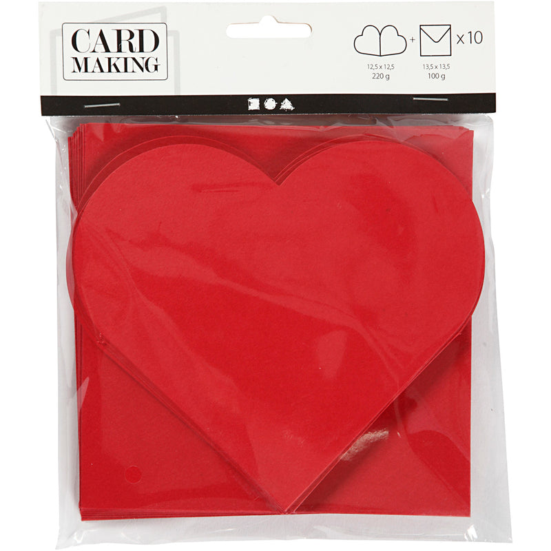 Load image into Gallery viewer, Https: www.cchobby.nl hartvormige-kaarten-afmeting-kaart-12-5x12-5-cm-afmeting-envelop-13-5x13-5-cm-rood-10-set-1-doos
