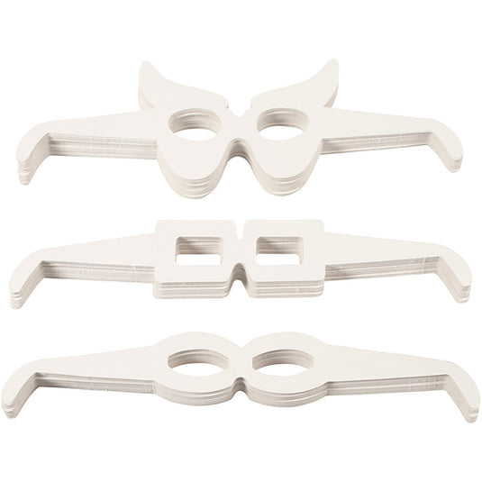 Brillen, h: 4,5-10 cm, l: 32 cm, wit, 160 stuk 1 doos