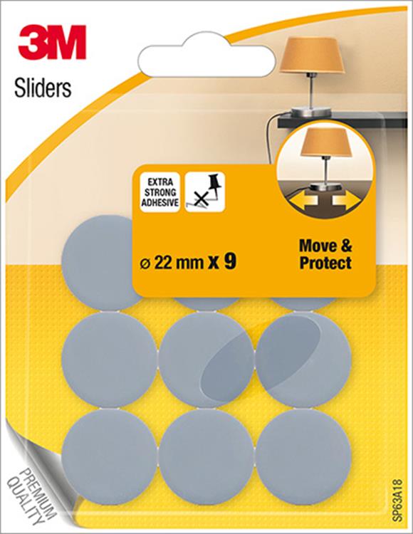 Afbeelding laden in galerijviewer, 3m 1053576 - meubelgl move protect grijs - 22mm - 9 st | 24 stuks
