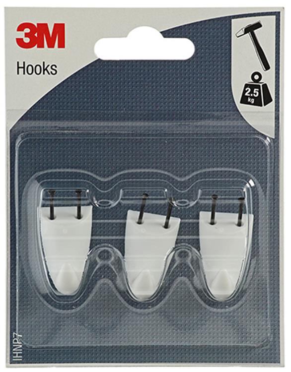 Afbeelding laden in galerijviewer, 3m 1052424 - haak voor plesterwerk en hout wit small | 1 stuks
