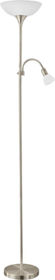 Eglo up 2 vloerlamp - e27 e14 - 176,5 cm - rvs wit