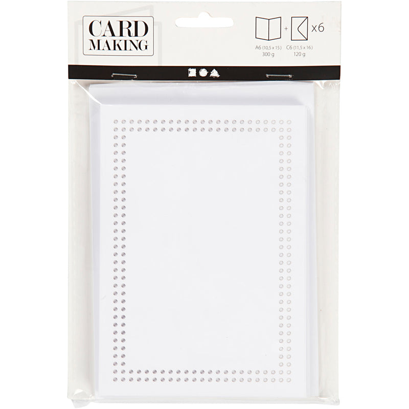 Load image into Gallery viewer, Creativ company https: www.cchobby.nl kaarten-om-te-borduren-afmeting-kaart-10-5x15-cm-afmeting-envelop-11-5x16-5-cm-wit-6-set-1-doos

