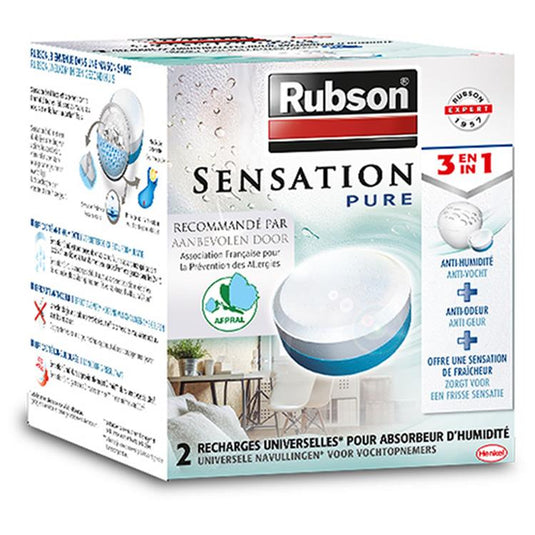Rubson sensation navullingen neutraal 2x 300 g box | 2 navullingen voor vochtopname | sensation navullingen s.