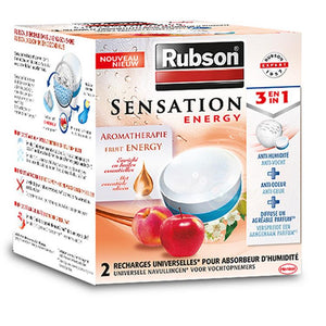 Rubson navullingen sensation fruit 2x 300 g box vochtopnemer toestel | vochtvanger | met sensation fruit geur