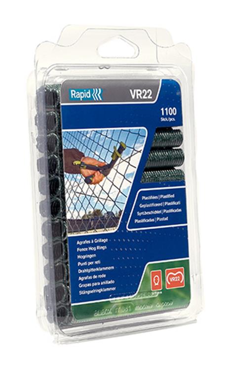 Afbeelding laden in galerijviewer, Rapid vr22 hekwerk hogringen - groen gelamineerd - 1100 nietjes

