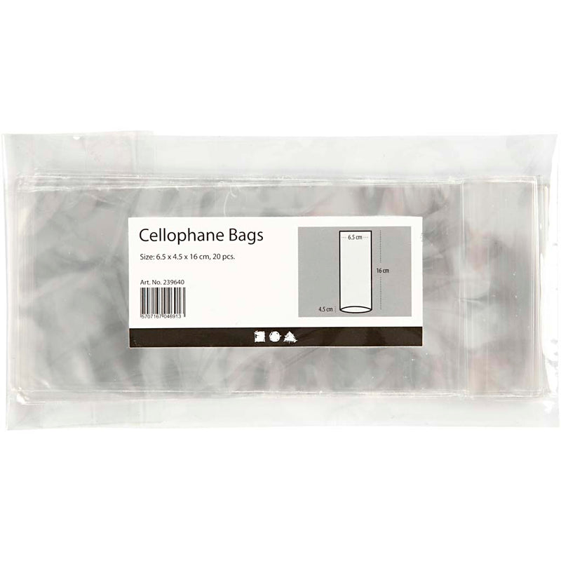 Load image into Gallery viewer, Https: www.cchobby.nl cellofaan-zak-h-16-cm-afm-6-5x4-5-cm-dikte-25-my-20-stuk-1-doos
