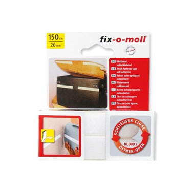 Fix-o-moll fixomoll zelfklevend klittenband 150cm 20mm wit