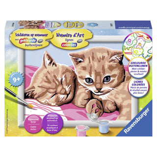 ギャラリービューアに画像をロードする, Ravensburger schilderen op nummer kat konijn puppie paard assorti | 4 stuks
