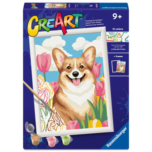 Ravensburger – creart: floral corgi – schilderen op nummer
