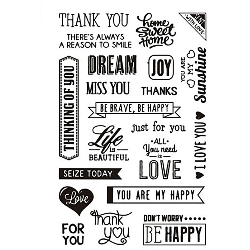 Load image into Gallery viewer, Creativ company silicone stempels, engelse tekst, vel 11x15,5 cm, 1 vel
