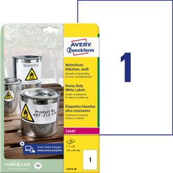 Ultra sterke etiketten avery zweckform l4775-20 210x297mm