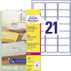 Adresetiketten avery l7560 63,5x38,1mm transparant