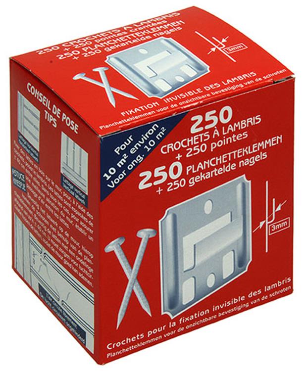 Afbeelding laden in galerijviewer, 1014285 - 250 planchetteklemmen met nagels 3mm | 5 stuks
